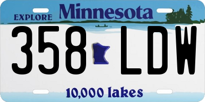 MN license plate 358LDW