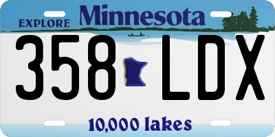 MN license plate 358LDX