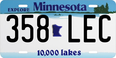 MN license plate 358LEC