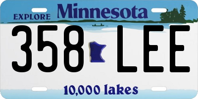 MN license plate 358LEE