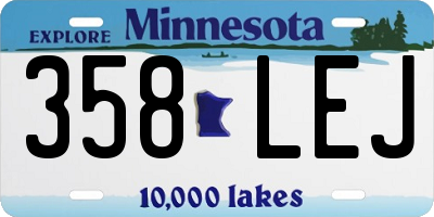 MN license plate 358LEJ