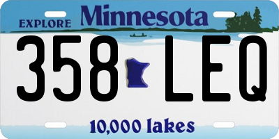 MN license plate 358LEQ