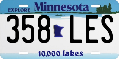 MN license plate 358LES