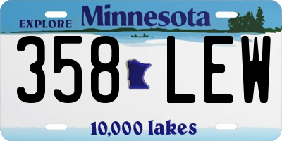 MN license plate 358LEW