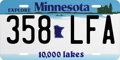 MN license plate 358LFA