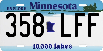 MN license plate 358LFF
