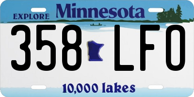 MN license plate 358LFO