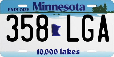 MN license plate 358LGA