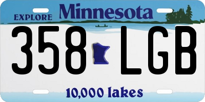 MN license plate 358LGB