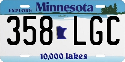 MN license plate 358LGC