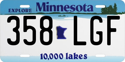 MN license plate 358LGF