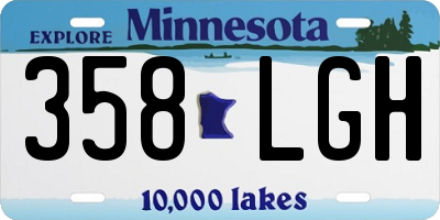MN license plate 358LGH