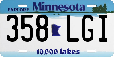 MN license plate 358LGI