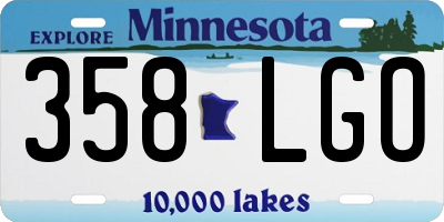 MN license plate 358LGO