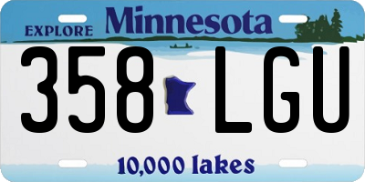 MN license plate 358LGU