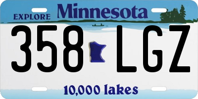 MN license plate 358LGZ