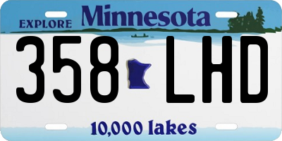 MN license plate 358LHD