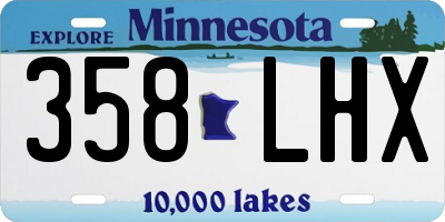 MN license plate 358LHX