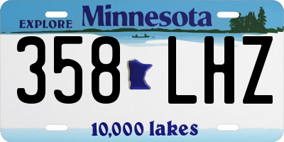 MN license plate 358LHZ