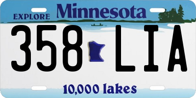 MN license plate 358LIA