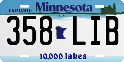 MN license plate 358LIB