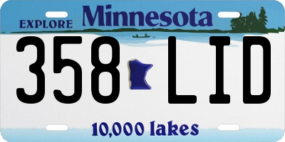 MN license plate 358LID