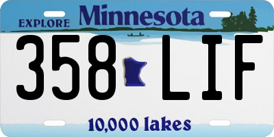MN license plate 358LIF