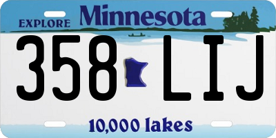 MN license plate 358LIJ