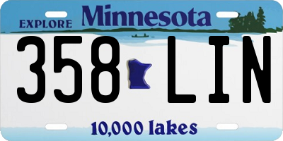 MN license plate 358LIN