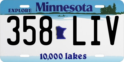 MN license plate 358LIV