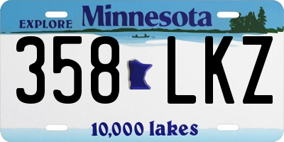 MN license plate 358LKZ