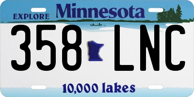 MN license plate 358LNC