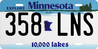 MN license plate 358LNS