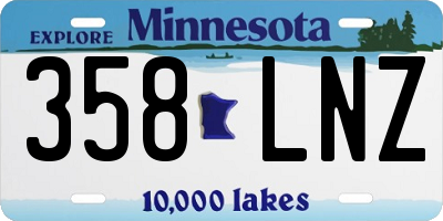 MN license plate 358LNZ