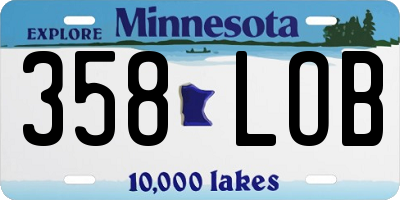 MN license plate 358LOB
