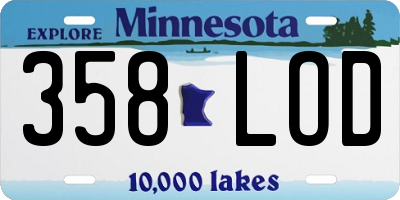 MN license plate 358LOD