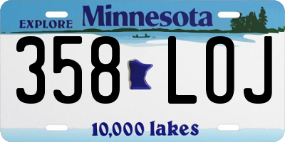 MN license plate 358LOJ