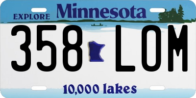MN license plate 358LOM