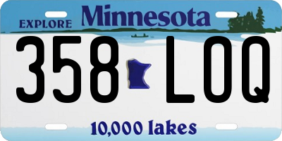 MN license plate 358LOQ