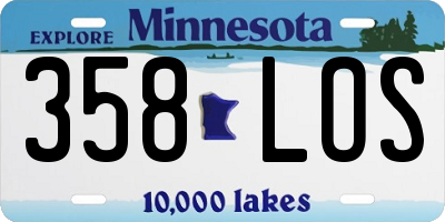 MN license plate 358LOS