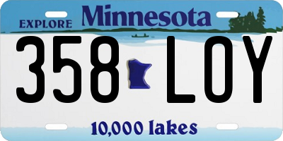 MN license plate 358LOY