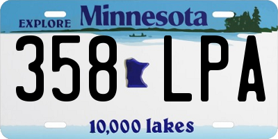 MN license plate 358LPA