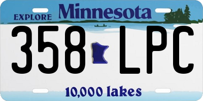 MN license plate 358LPC