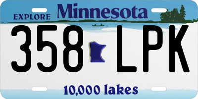 MN license plate 358LPK