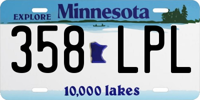 MN license plate 358LPL