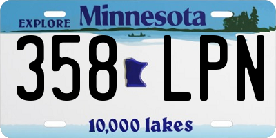 MN license plate 358LPN