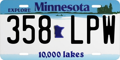 MN license plate 358LPW