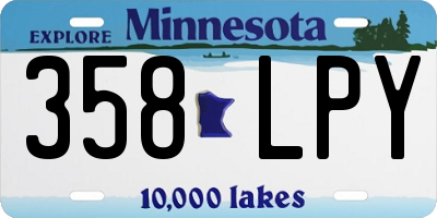 MN license plate 358LPY