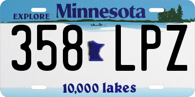 MN license plate 358LPZ