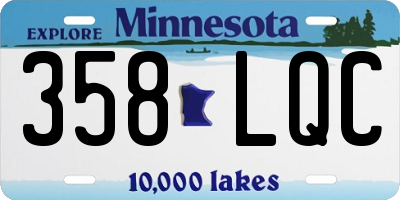 MN license plate 358LQC